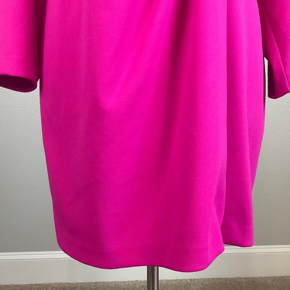 Eliza J Pink Long Sleeve Tuxedo Mini Sheath Size 20W Mini V-Neck Wrap - Picture 9 of 15